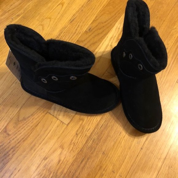 Black Bear Paw Suede Boots - Picture 3 of 4